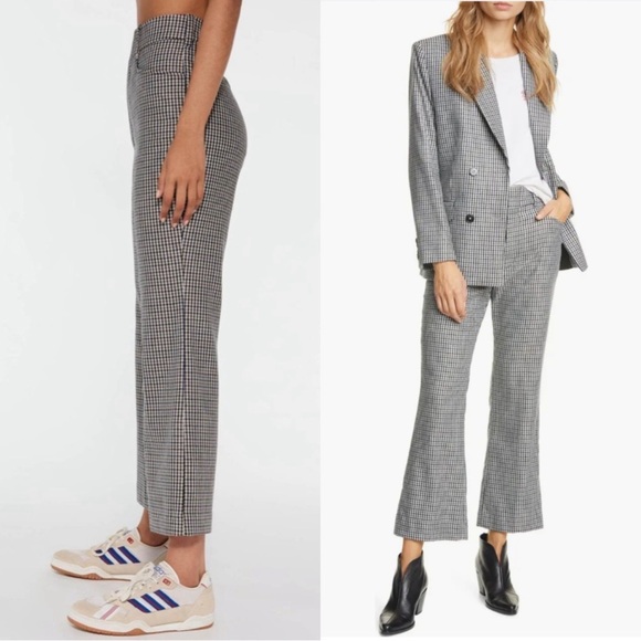 Re/Done ‘70s Houndstooth Wool Blend Trousers Size 25 NWT Prince Of Wales